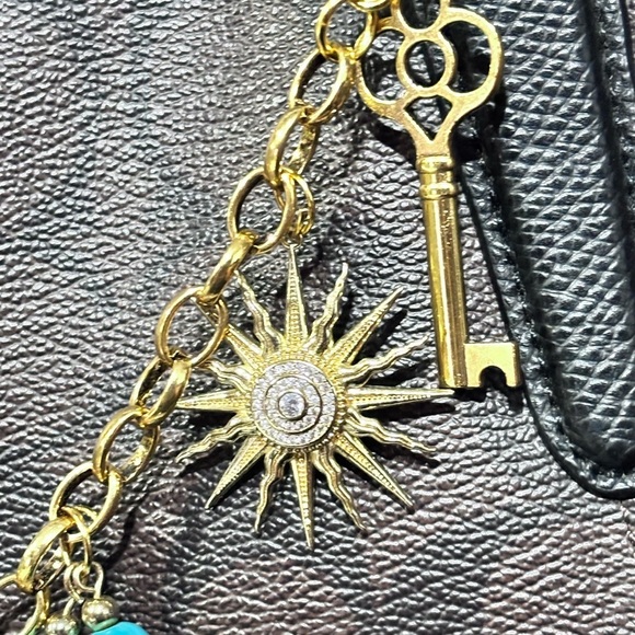 Gold Filled Purse Chain with Multi Charms colorful Women Handbag Charms - Picture 9 of 11
